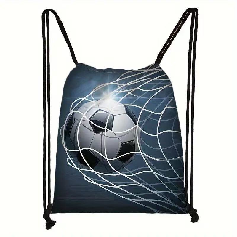 Football Print Drawstring Pouch β Sport Storage Bag for Gear & Travel - Image 3