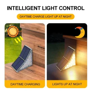 Solar Powered Stair Lights, Outdoor Waterproof Step Lights for Garden, Pathway, Yard & Villa Atmosphere Lighting