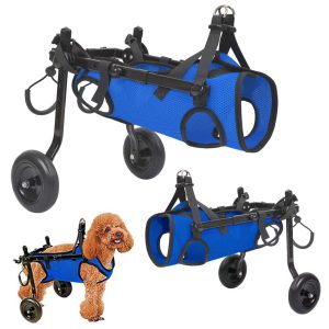 Adjustable Pet Dog Wheelchair Rehabilitation Cart for Disabled & Elderly Dogs Hind Leg Support