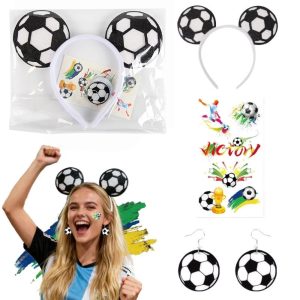 2026 FIFA World Cup Ultimate Fan Cheer Kit: Hairbands, Earrings, Temporary Tattoos & Soccer-Themed Accessories