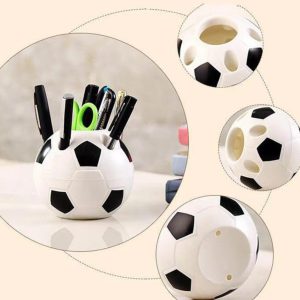Student Pen Holder Creative Round Football Shaped Multifunctional Plastic Storage Box Football Shape Desktop Decoration