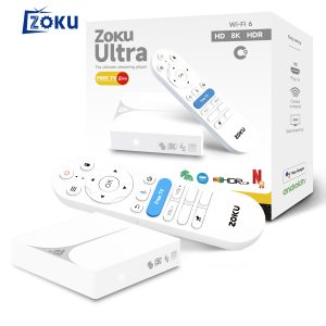 S905X5M Android TV Box - 4K Streaming Player with 128GB Storage, Dual-Band WiFi 6 & Gigabit Ethernet, Voice Remote with Glow-in-the-Dark Feature