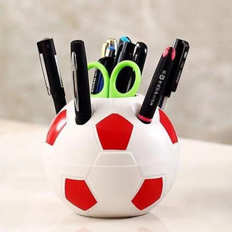 Student Pen Holder Creative Round Football Shaped Multifunctional Plastic Storage Box Football Shape Desktop Decoration - Image 3
